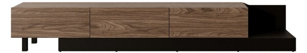 TV-állvány Charlotte 214, Laminált forgácslap, 38x215x39cm, Dió, Fekete