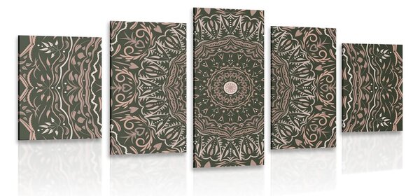 5 részes kép Mandala vintage stílusban