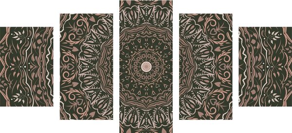 5 részes kép Mandala vintage stílusban