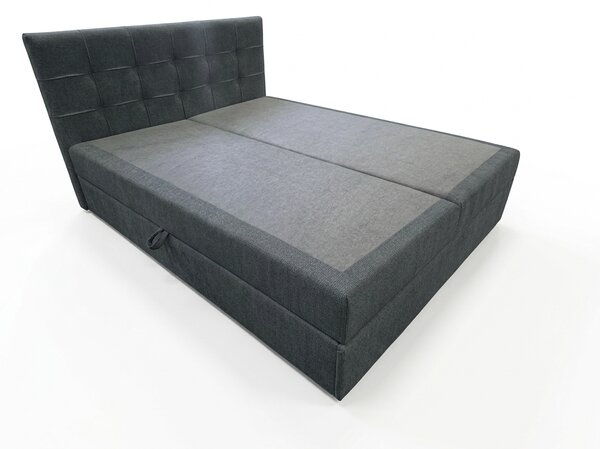 Kárpitozott boxspring ágy DIRELIS VIBE 140x200 cm sötétszürke Matrac: Bonell rugós matrac