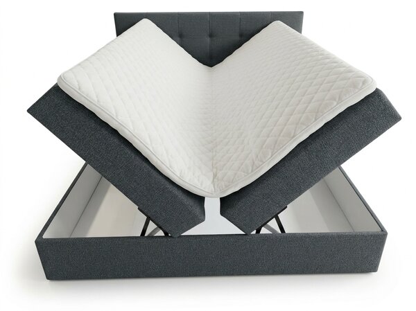 Kárpitozott boxspring ágy DIRELIS VIBE 140x200 cm sötétszürke Matrac: Bonell rugós matrac