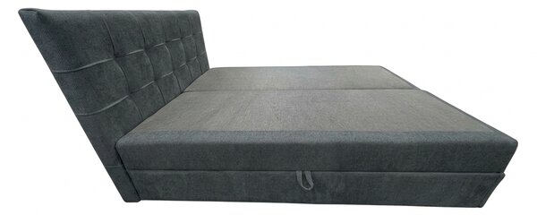 Kárpitozott boxspring ágy DIRELIS VIBE 140x200 cm sötétszürke Matrac: Bonell rugós matrac