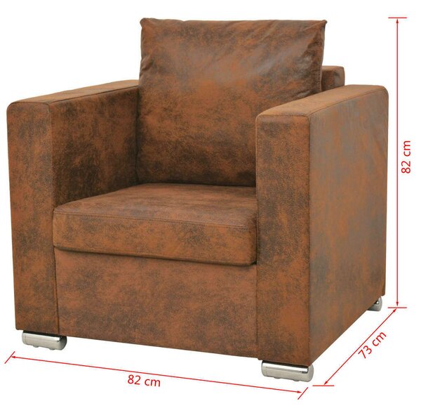 Modern Barna Műbőr Fotel - 82x73x82 cm