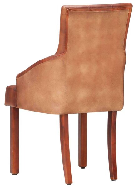 Elegáns Kecskebőr Étkezőszék - Barna - 2 db