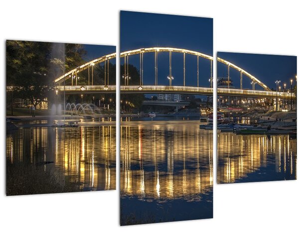 Egy híd képe szökőkúttal (90x60 cm)