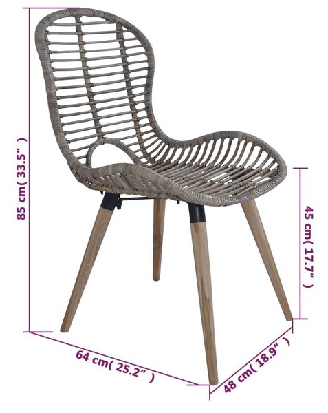 Rattan Étkezőszék - Barna - 4 db