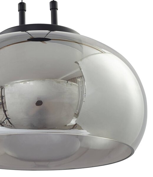 Lucande LED lógó világítás Dain, 1 izzó, füstszürke, üveg, Alu / szürke / cink, Nappali / Étkező, Üveg, Modern