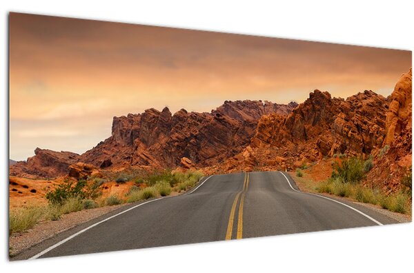 Az út és a sziklák képe (120x50 cm)