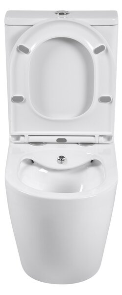 Erga Siena, kombinált WC-csésze 620x380x820 mm, perem nélküli + bidé funkció + WC-ülőke, fényes fehér, ERG-V03-SIENA-RIM-BID-WH