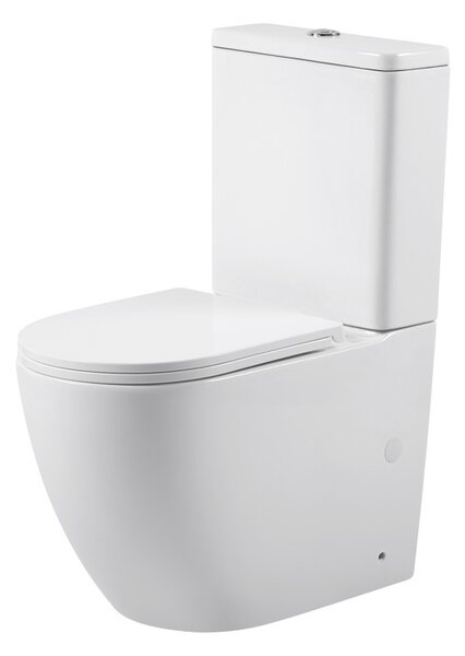 Erga Siena, kombinált WC-csésze 620x380x820 mm, perem nélküli + bidé funkció + WC-ülőke, fényes fehér, ERG-V03-SIENA-RIM-BID-WH