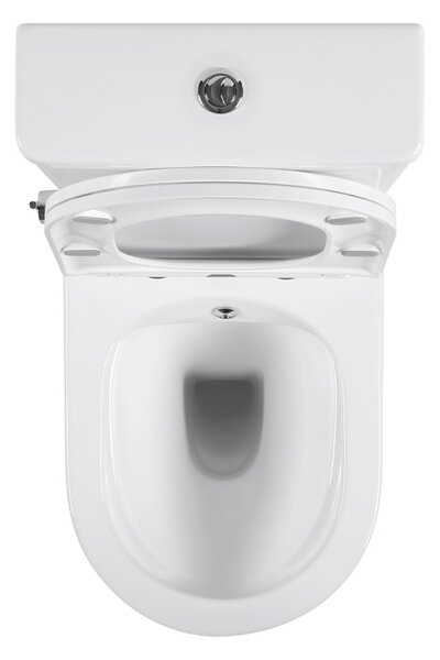 Erga Siena, kombinált WC-csésze 620x380x820 mm, perem nélküli + bidé funkció + WC-ülőke, fényes fehér, ERG-V03-SIENA-RIM-BID-WH
