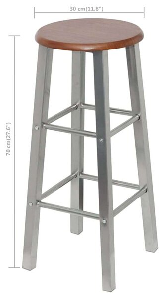 Vidaxl Bárszék - 4 db - Barna MDF Ülőlappal - 70 cm