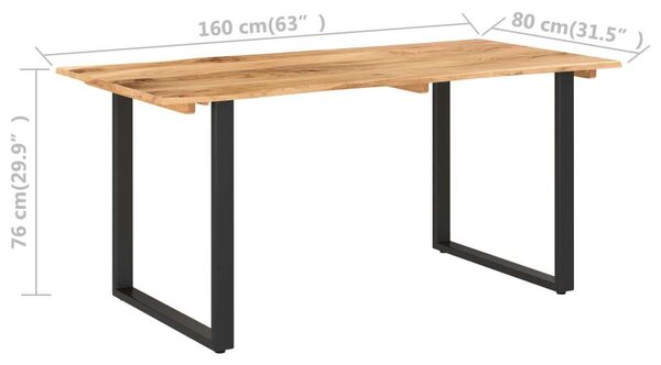 Akácfa Étkezőasztal - Rusztikus Stílus - 154x80x76 cm