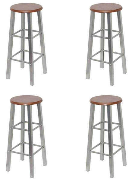 Vidaxl Bárszék - 4 db - Barna MDF Ülőlappal - 70 cm