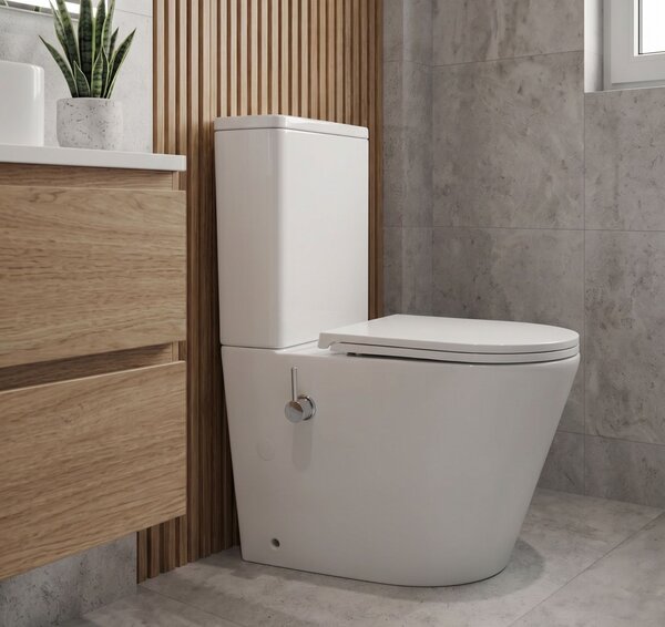 Erga Tina, kombinált WC-csésze 620x365x820 mm, perem nélküli + bidé funkció + WC-ülőke, fényes fehér, ERG-V03-TINA-TO2-BID-WH