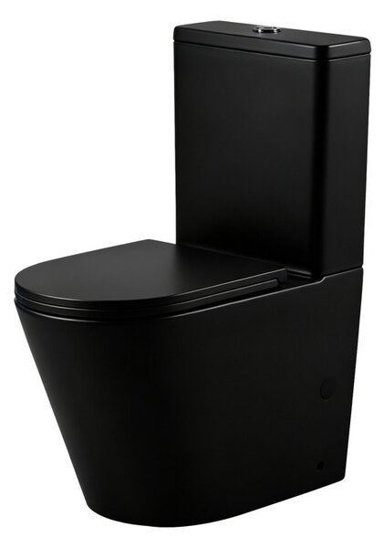 Erga Tina, kombinált WC-csésze 620x365x820 mm, Tornado 2.0 + WC-ülőke, matt fekete, ERG-V03-TINA-TO2-BK