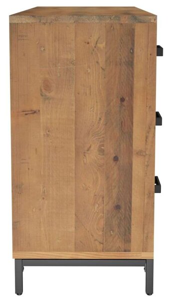 Rusztikus Fenyőfa Tálalószekrény - 6 Fiók - 110x35x70cm