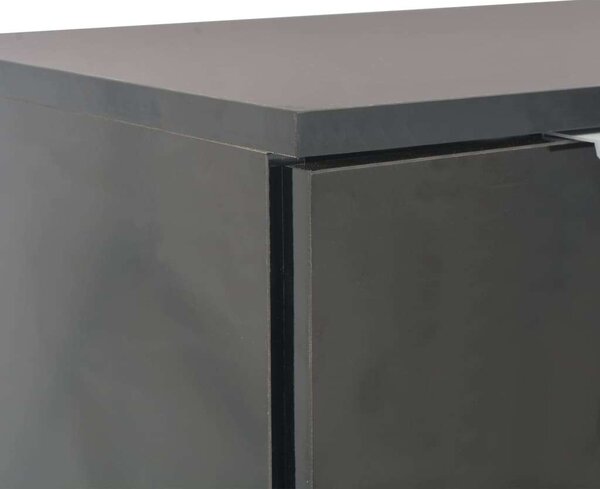 Modern Fekete Magasfényű Tálalószekrény - 107x35x80,5 cm