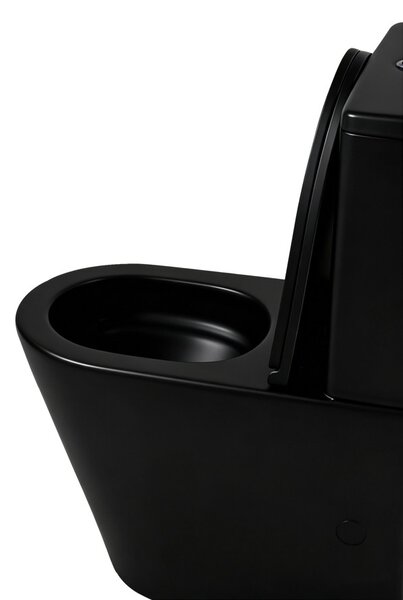Erga Tina, kombinált WC-csésze 620x365x820 mm, Tornado 2.0 + WC-ülőke, matt fekete, ERG-V03-TINA-TO2-BK