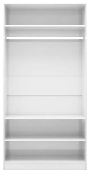 Modern Ruhaszekrény - Magasfényű Fehér - 100x50x200 cm