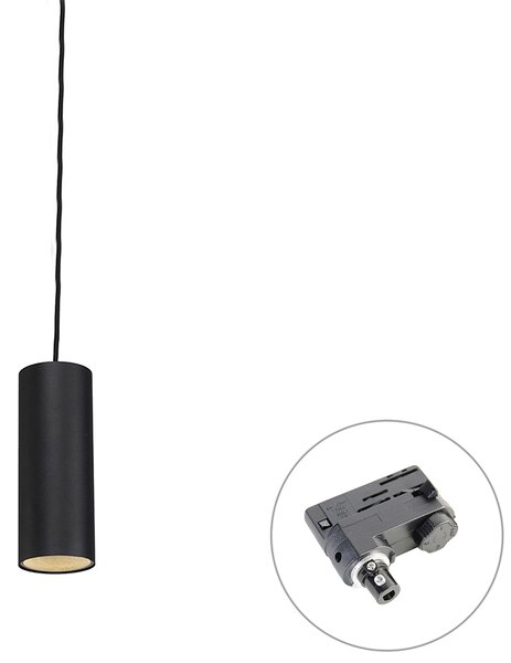 Design függőlámpa fekete 3 fázisú sínadapterrel - 3 fázisú Tubo