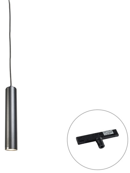 Design függőlámpa fekete, sínadapterrel, 1 fázisú - Slimline Tuba Small