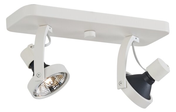 Design mennyezeti spotlámpa fehér GU10 70mm 2-lámpás állítható - Vo
