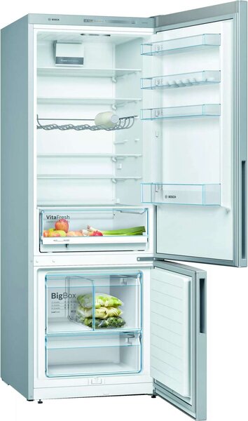 Bosch KGV58VLEAS Alulfagyasztós hűtőszekrény, 500L, M:191cm, LowFrost, VitaFresh fiók, E energiaosztály, Inox