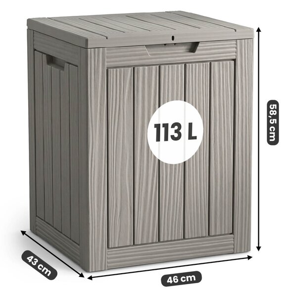 AKORD Furniture Factory Kerti tároló láda 113 l polipropylen szürke UV-szűrős