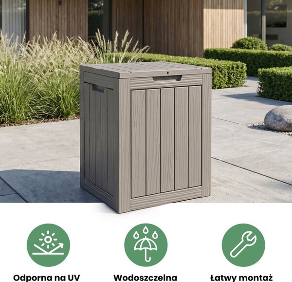 AKORD Furniture Factory Kerti tároló láda 113 l polipropylen szürke UV-szűrős