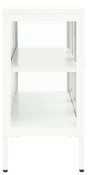 VidaXL Tálalószekrény - Fehér Acél és Üveg - 105x35x70 cm