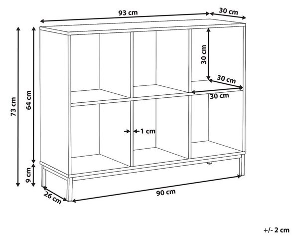 Könyvespolc PEMBERTON 73 cm Sötétbarna