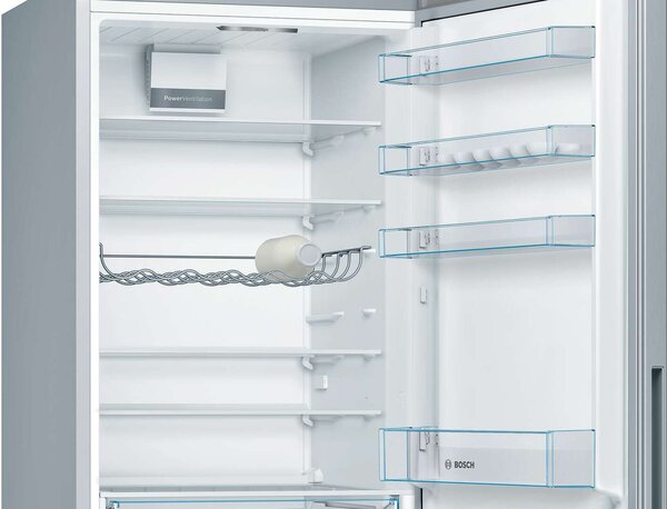 Bosch KGV58VLEAS Alulfagyasztós hűtőszekrény, 500L, M:191cm, LowFrost, VitaFresh fiók, E energiaosztály, Inox