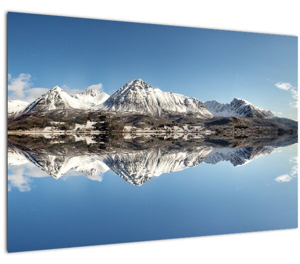 A hegyek képe és a tükröződés (90x60 cm)