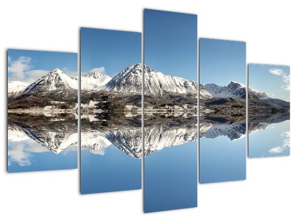 A hegyek képe és a tükröződés (150x105 cm)