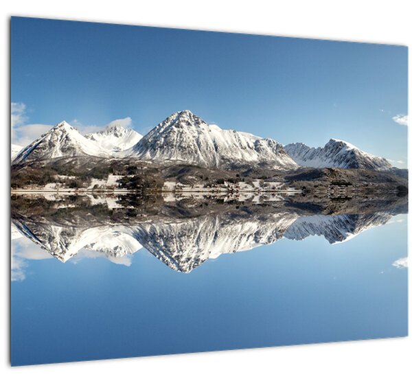 A hegyek képe és a tükröződés (70x50 cm)