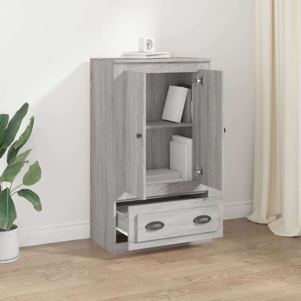 Szürke sonoma szerelt fa magasszekrény 60x35,5x103,5 cm