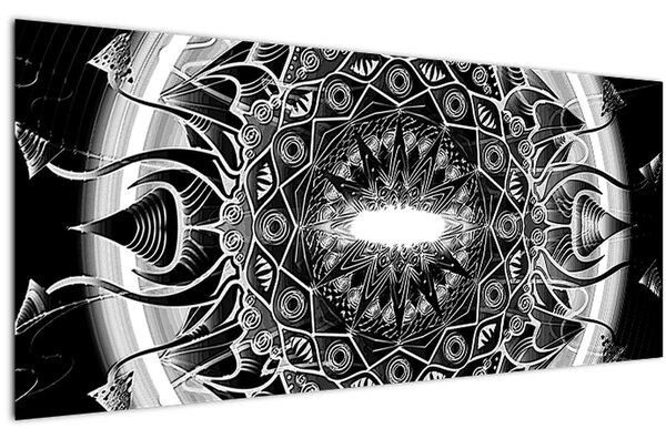 Fekete-fehér díszek képe (120x50 cm)