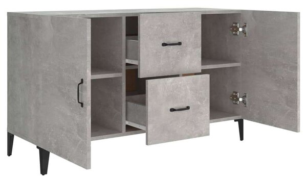 Betonszürke szerelt fa tálalószekrény 100 x 36 x 60 cm