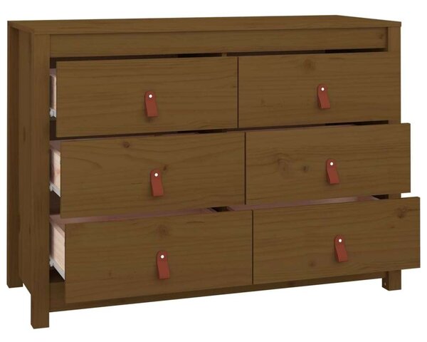 Mézbarna tömör fenyőfa kisszekrény 100 x 40 x 72 cm