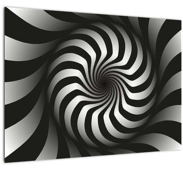 Absztrakt képet egy fekete-fehér spirál (70x50 cm)