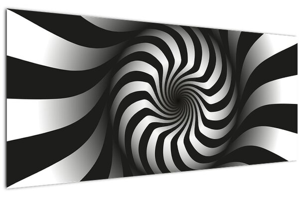 Absztrakt képet egy fekete-fehér spirál (120x50 cm)
