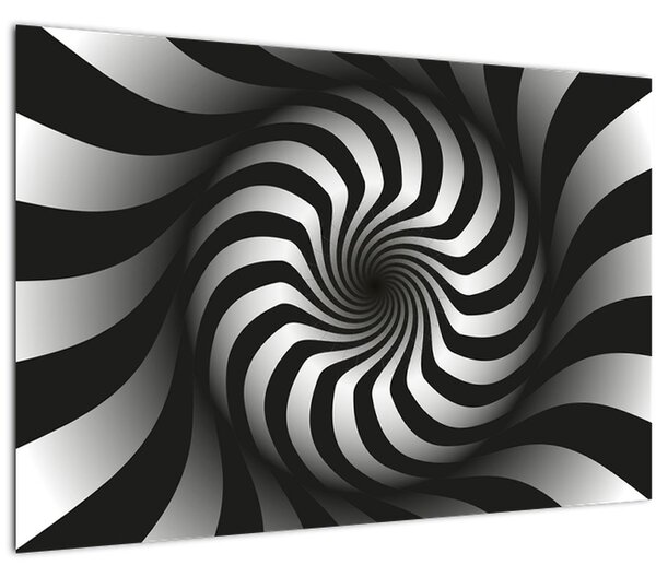 Absztrakt kép egy fekete-fehér spirál (90x60 cm)
