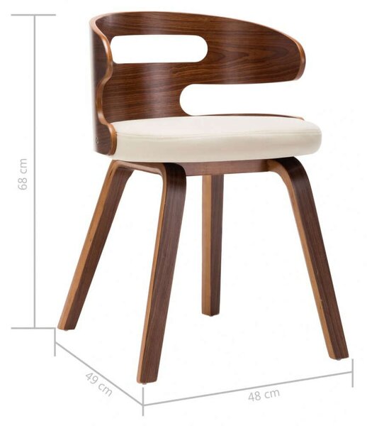 Modern Fa és Műbőr Étkezőszék - Krémszínű - 2 db