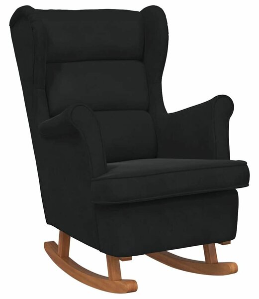 Elegáns Fekete Bársony Hintaszék - 78x93x97 cm