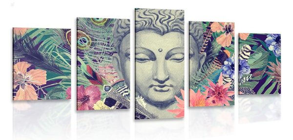 5-részes kép Buddha exotikus háttérrel