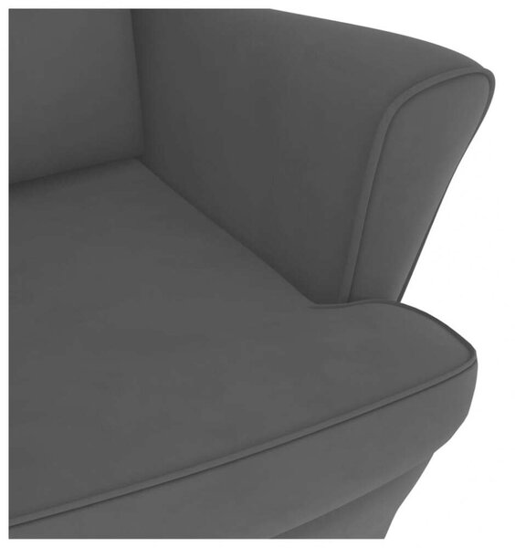 Elegáns Fekete Bársony Hintaszék - 78x93x97 cm