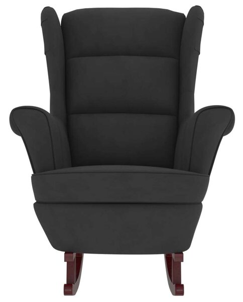 Elegáns Fekete Bársony Hintaszék - 78x93x97 cm