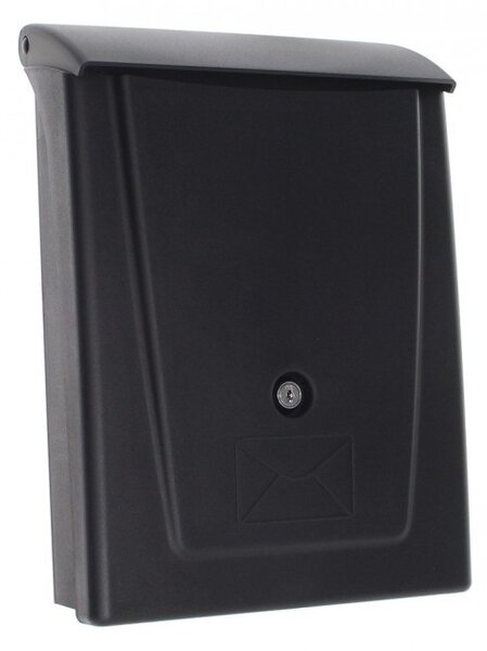 Rottner Posta műanyag postaláda kulcsos zárral fekete színben 340x250x110mm