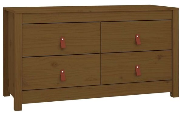 Mézbarna tömör fenyőfa kisszekrény 100x40x54 cm